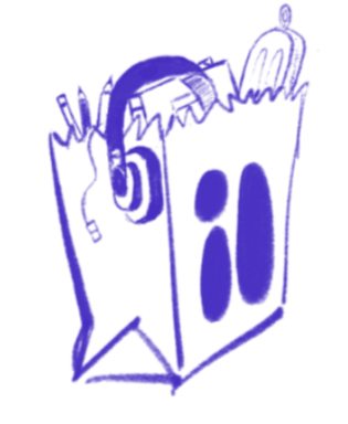 Imagine Learning grocery bag filled with school supplies